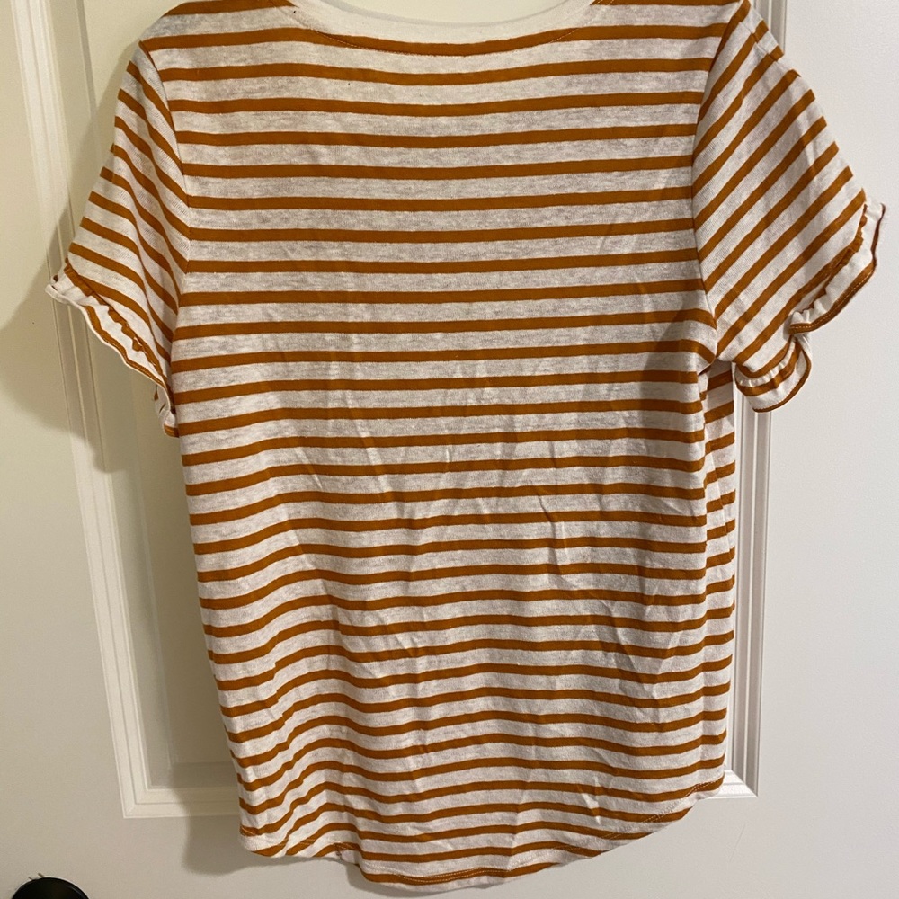 A NEW DAY STRIPED RUFFLE SLEEVE TOP - Picture 2 of 2